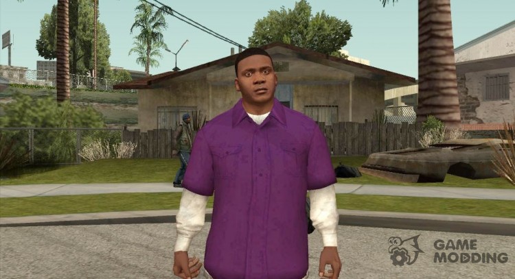 Franklin Violet Shirt para GTA San Andreas