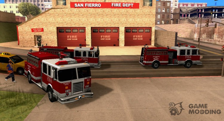 Оживлённая пожарная часть в Сан Фиерро  V1.0 для GTA San Andreas