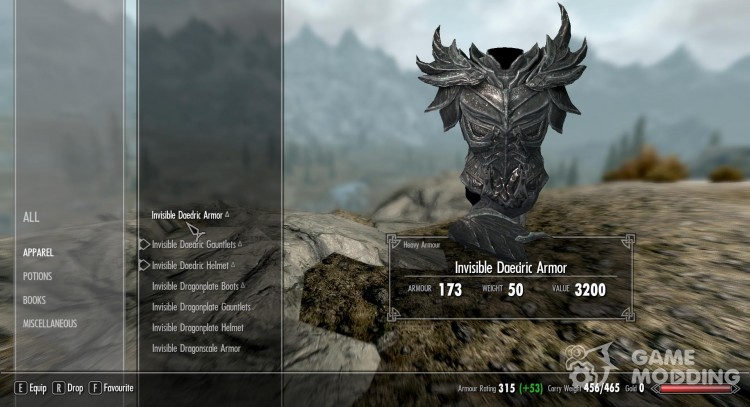 Invisible Armor Crafted for TES V: Skyrim