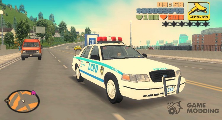 Ford Crown Victoria LCPD Cruiser 1998 (clean and with caps) for GTA 3