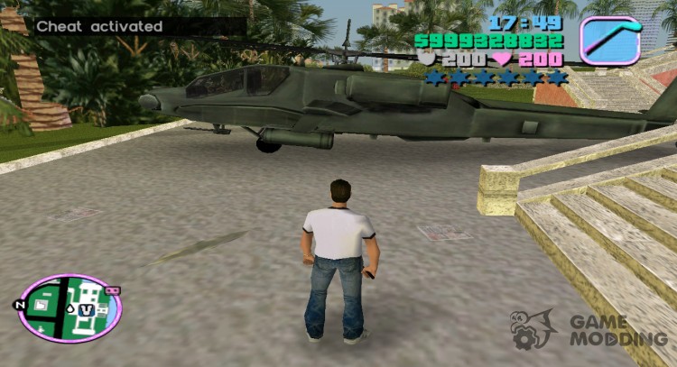 Cheat code for helicopter Hunter for GTA Vice City