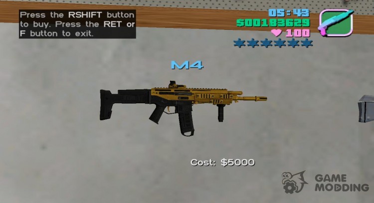 Bushmaster ACR Gold for GTA Vice City