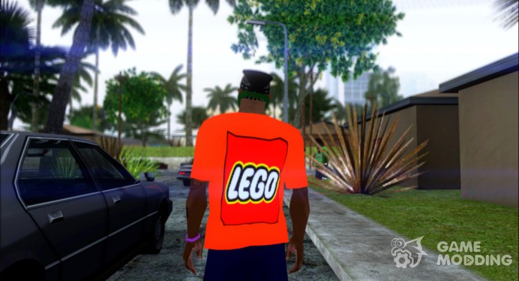 The t-shirt is a fan of LEGO for GTA San Andreas