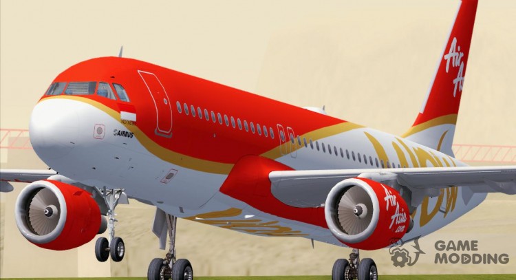 Airbus A320-200 Indonesia AirAsia WOW Livery for GTA San Andreas