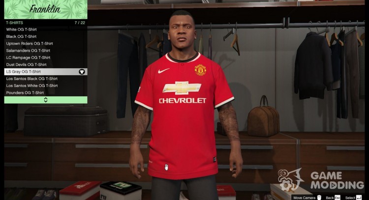 Футболка Manchester United для Франклина для GTA 5