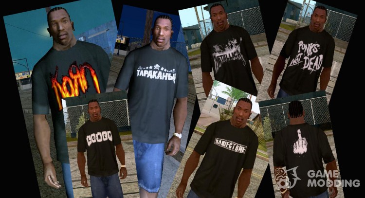 Rock t-shirts pack for GTA San Andreas