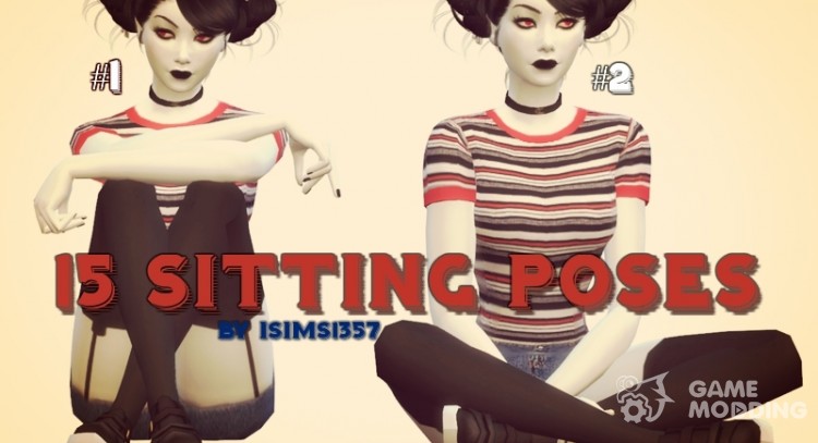 15 Sitting Poses для Sims 4