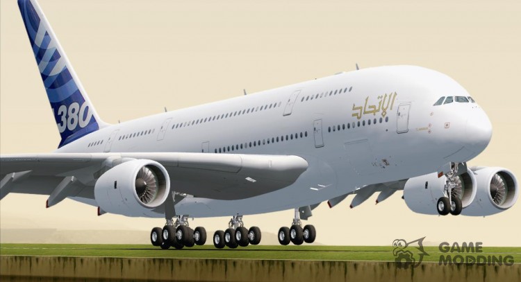 El Airbus A380-800 F-WWDD Etihad Titles para GTA San Andreas