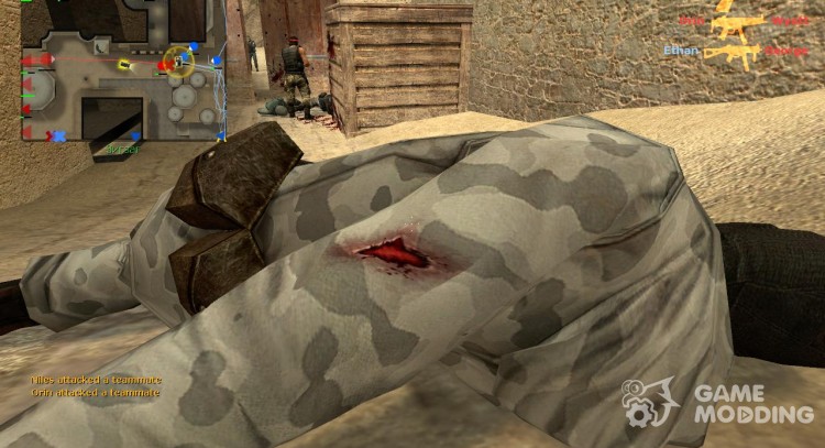 Realistic traces of bullets on flesh for Counter-Strike Source