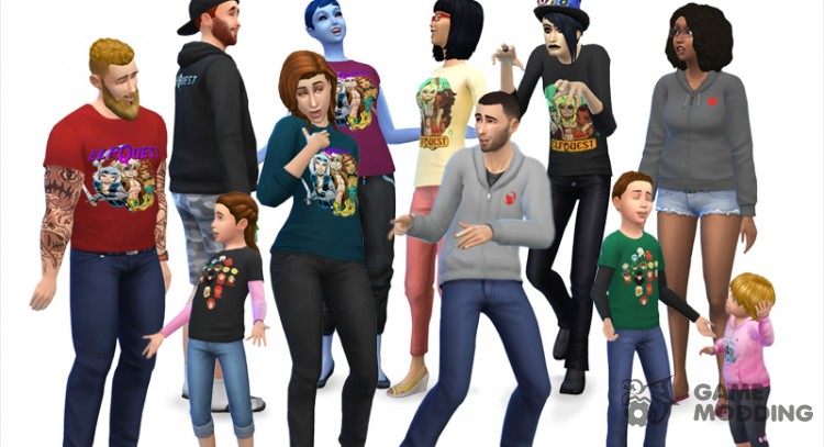 ElfQuest Tops Set para Sims 4