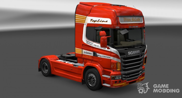 Скин Wilson McCurdy Scania R для Euro Truck Simulator 2