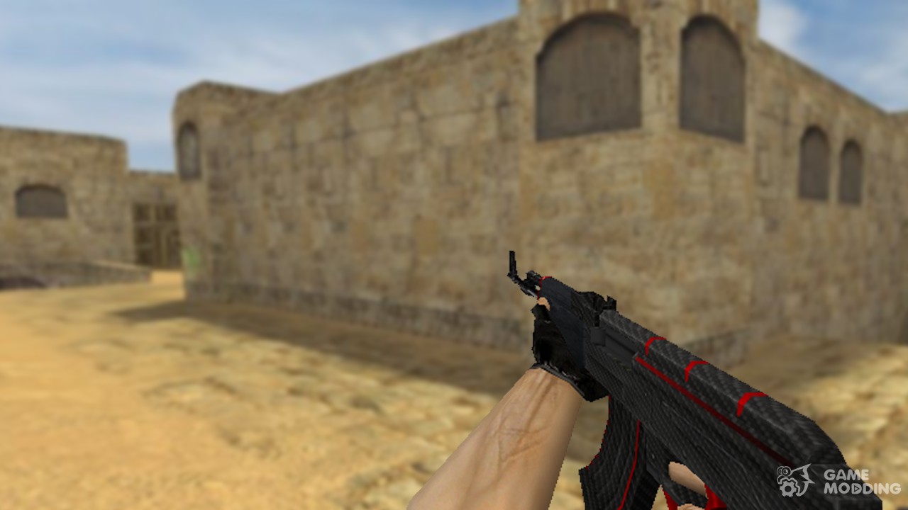 Download AK-47 Red line with stickers for CS 1.6