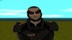Shepard (hombre) en el casco Delumcore de Mass Effect