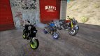 Pack of Yamaha MT motorcycles (MT-10, MT-09)