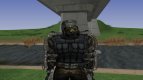 A member of the group Enlightenment in the Exo with upgraded helmet of the S. T. A. L. K. E. R