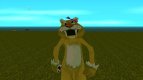 A man in a yellow suit of a thin saber-toothed tiger from Zoo Tycoon 2