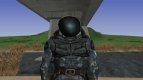 A member of the group Unity in a scientific suit of S. T. A. L. K. E. R