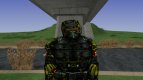 A member of the group Komsomol in the bomb suit SKAT-9M of S. T. A. L. K. E. R