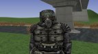 A member of the group Apocalypse in the bomb suit Bulat of S. T. A. L. K. E. R. v.2