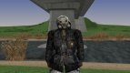 A member of the group the Great khans in a leather jacket from S. T. A. L. K. E. R V. 2