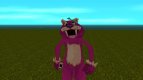 El hombre en el traje rosa de un tigre de dientes de sable delgado de Zoo Tycoon 2