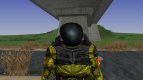 A member of the group Komsomol in a scientific suit of S. T. A. L. K. E. R