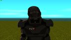 Shepard in enhanced armor N7 from Mass Effect