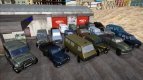 Pack of different UAZ cars