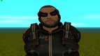 Shepard en el N7 Defender y en el casco delumcore de Mass Effect 3
