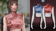 LMCS Tie Dye Printed Top for Sims 4 miniature 1