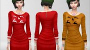 Winter Time Dress para Sims 4 miniatura 3