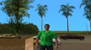 Томми в зелёной одежде для GTA Vice City миниатюра 1