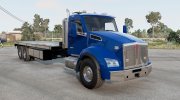 Kenworth T880 Flatbed Towing Big Trucks Day Cab 2014 para BeamNG.Drive miniatura 7