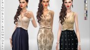 Spring Blue - Brown Dress for Sims 4 miniature 1