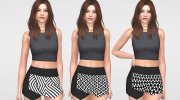 Geometric Skirt Short for Women for Sims 4 miniature 1