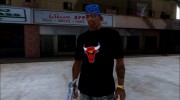 Chicago Bulls Shirt Black для GTA San Andreas миниатюра 3