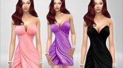 Intreccio Satin Dress para Sims 4 miniatura 3