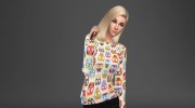 Большой сет женских свитшотов para Sims 4 miniatura 4