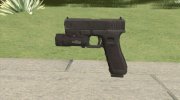 Glock 17 Black With Flashlight for GTA San Andreas miniature 1