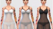 Transparent Nightgown для Sims 4 миниатюра 2