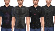 Snazzy Button - Up Shirts для Sims 4 миниатюра 2