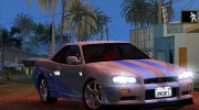 Nissan Skyline R-34 GT-R V-spec 1999 для GTA San Andreas миниатюра 3