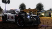 Mercedes-Benz C 63 AMG Black Series Police для GTA San Andreas миниатюра 5