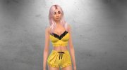 Female Sleeping Ruffle Short Outfits for Sims 4 miniature 3