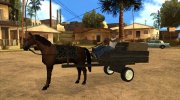 Бричка и лошадь для GTA San Andreas миниатюра 2