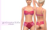 Нижнее бельё Implicite inspired pink set для Sims 4 миниатюра 1
