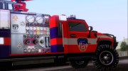 Hummer H2 Firetruck Fire Department City of Los Sanos para GTA San Andreas miniatura 6