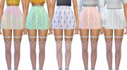 Pastel Skater Skirts - Mesh Needed para Sims 4 miniatura 4