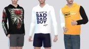 Longsleeve Shirt  Hoodie para Sims 4 miniatura 3