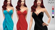 Intreccio Satin Dress для Sims 4 миниатюра 1
